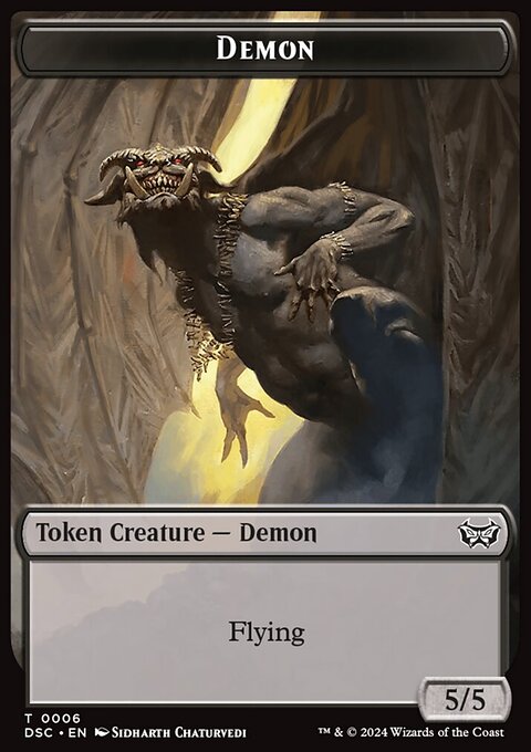 Demon // Bird Double-Sided Token [Duskmourn: House of Horror Commander Tokens]