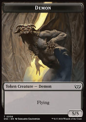 Demon // Bird Double-Sided Token [Duskmourn: House of Horror Commander Tokens]