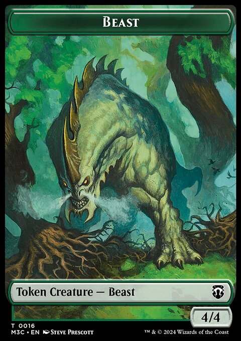 Beast (0016) (Ripple Foil) // Copy Double-Sided Token [Modern Horizons 3 Commander Tokens]