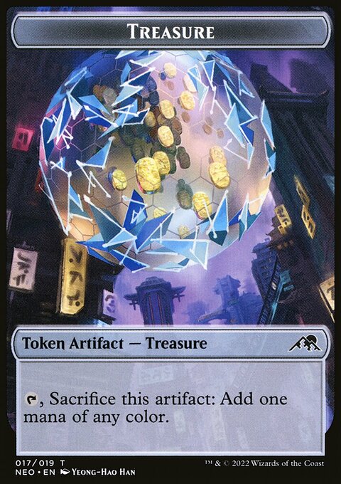 Samurai // Treasure Double-Sided Token [Kamigawa: Neon Dynasty Tokens]