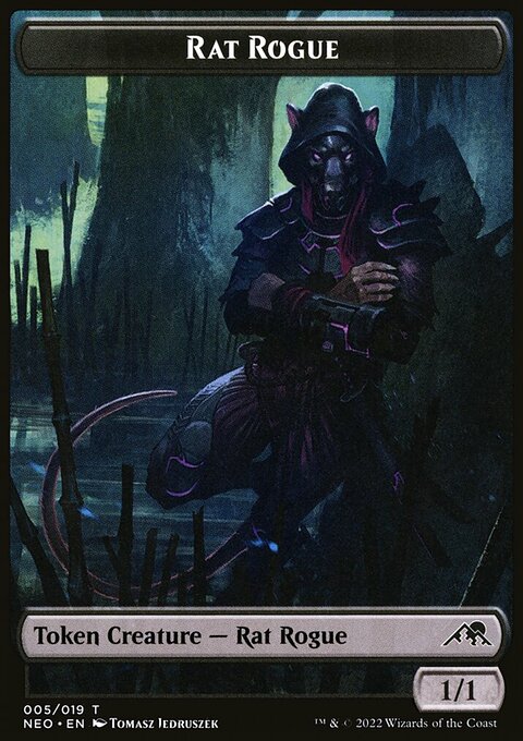 Spirit (002) // Rat Rogue Double-Sided Token [Kamigawa: Neon Dynasty Tokens]