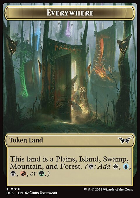 Everywhere // Copy Double-Sided Token [Duskmourn: House of Horror Tokens]