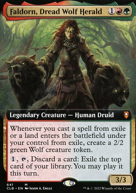 Faldorn, Dread Wolf Herald (Extended Art) [Commander Legends: Battle for Baldur's Gate]