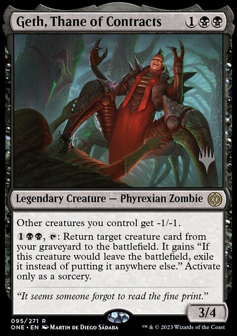 Geth, Thane of Contracts [Phyrexia: All Will Be One Prerelease Promos]