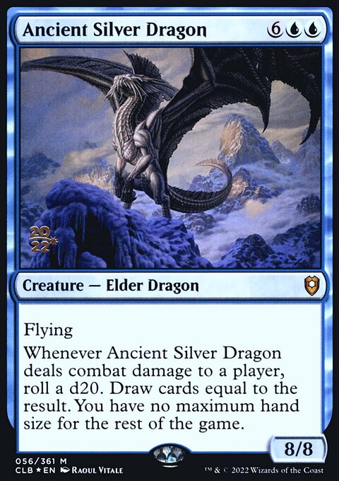 Ancient Silver Dragon [Commander Legends: Battle for Baldur's Gate Prerelease Promos]