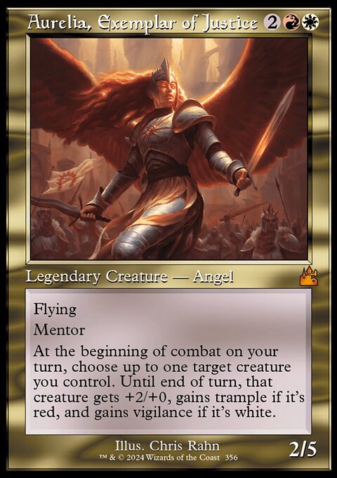 Aurelia, Exemplar of Justice (Retro) (Serialized) [Ravnica Remastered]