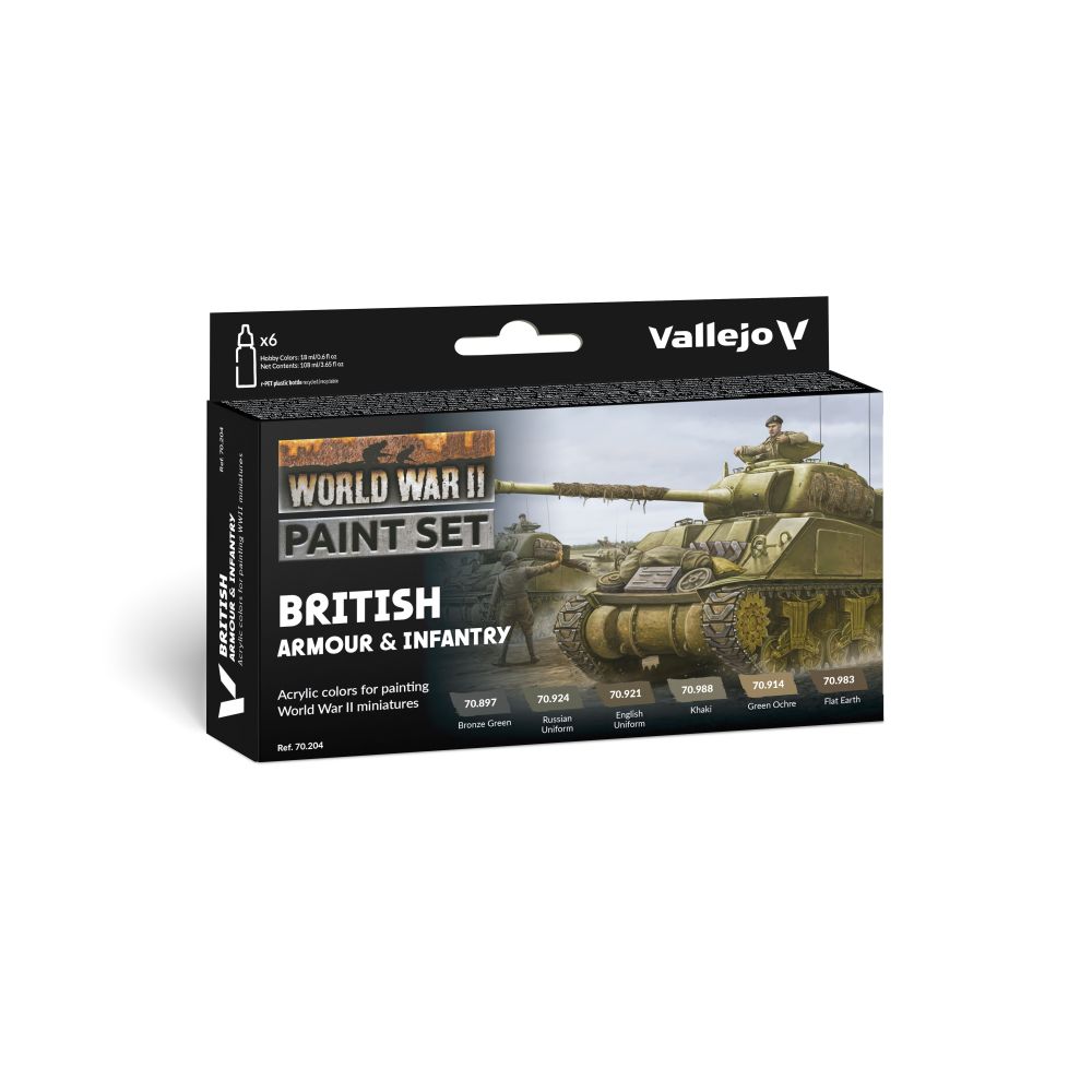 Vallejo - Model Colour - British Armour & Infantry  WWII 6 Colour Set