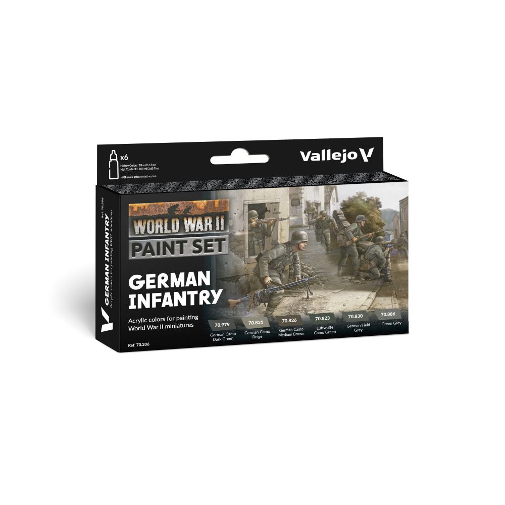 Vallejo - Model Colour - German Infantry  WWII 6 Colour Set