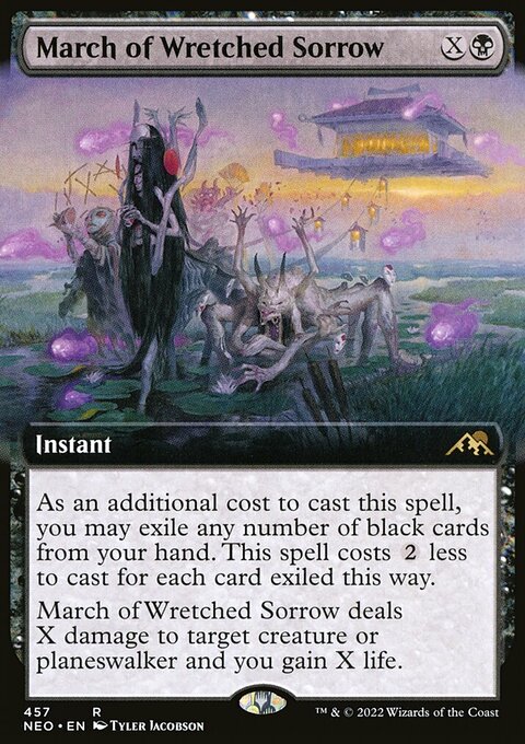 March of Wretched Sorrow (Extended Art) [Kamigawa: Neon Dynasty]