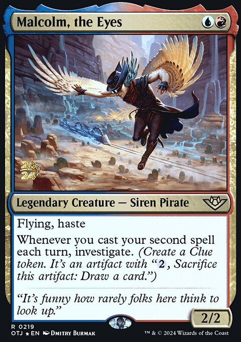 Malcolm, the Eyes [Outlaws of Thunder Junction Prerelease Promos]