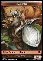 Hamster // Saproling Double-Sided Token [Bloomburrow Commander Tokens]