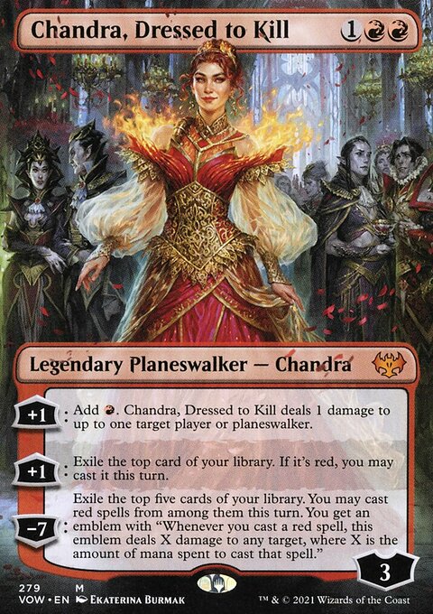 Chandra, Dressed to Kill (Borderless) [Innistrad: Crimson Vow]