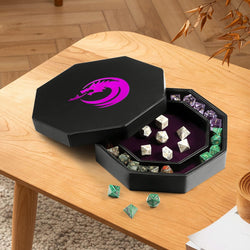 Octagon Dice Tray and Storage - Purple