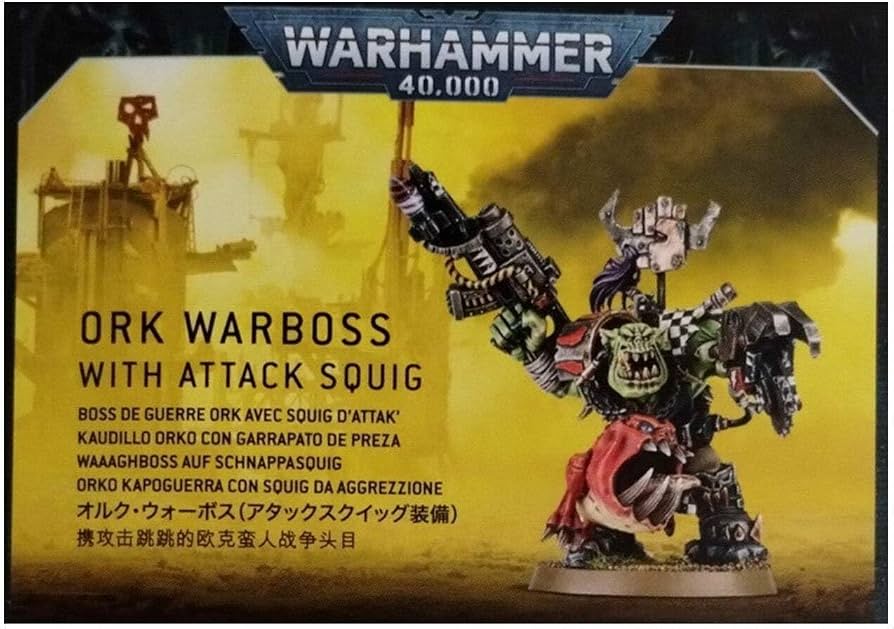 Warhammer 40,000: Orks - Ork Warboss with Attack Squig - LOCAL PICK UP ONLY