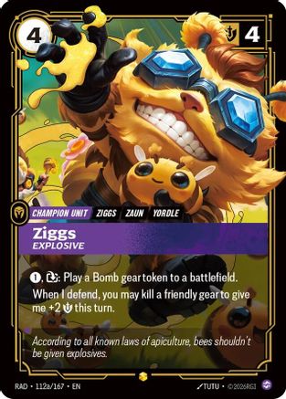 Ziggs, Explosive (Alternate Art) (112a/167) - Radiance Foil
