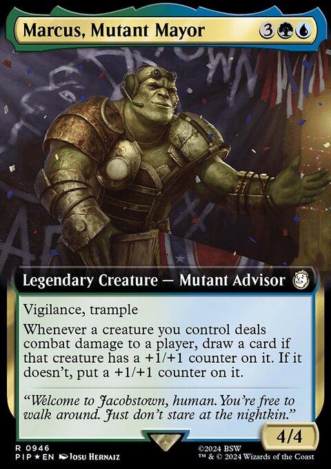 Marcus, Mutant Mayor (Extended Art) (Surge Foil) [Fallout]