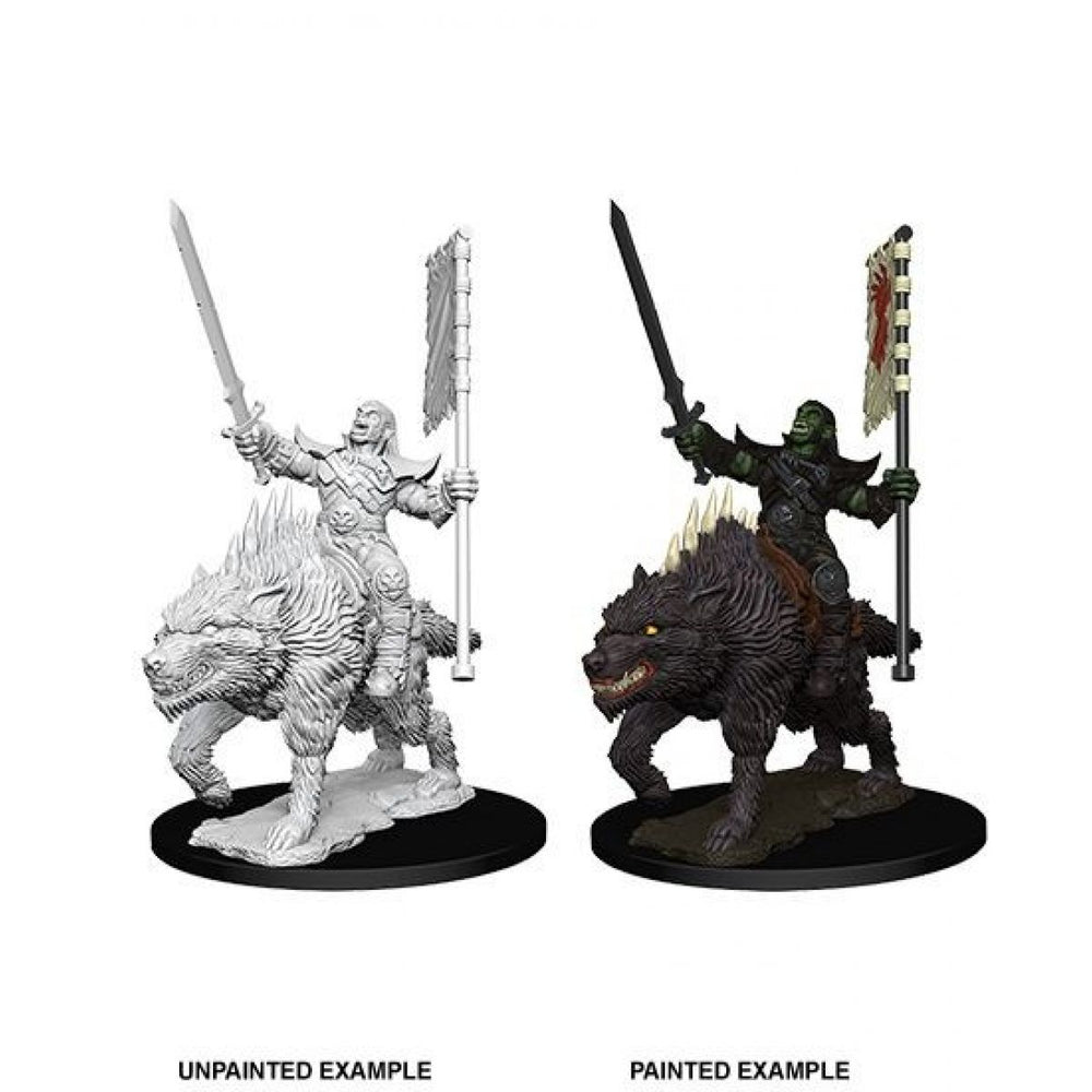 Pathfinder Battles Deep Cuts Orc on Dire Wolf