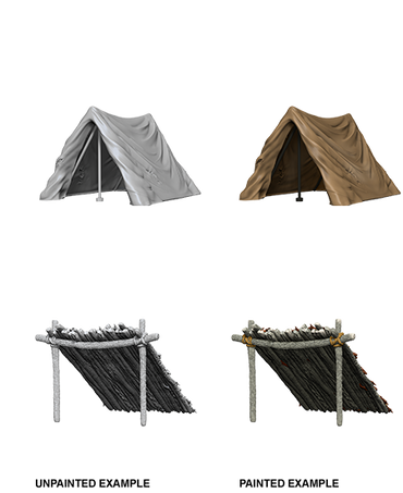 WizKids Deep Cuts Unpainted Miniatures Tent & Lean-To