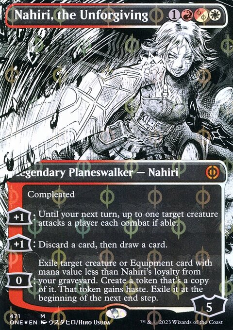 Nahiri, the Unforgiving (Borderless Manga Step-and-Compleat Foil) [Phyrexia: All Will Be One]