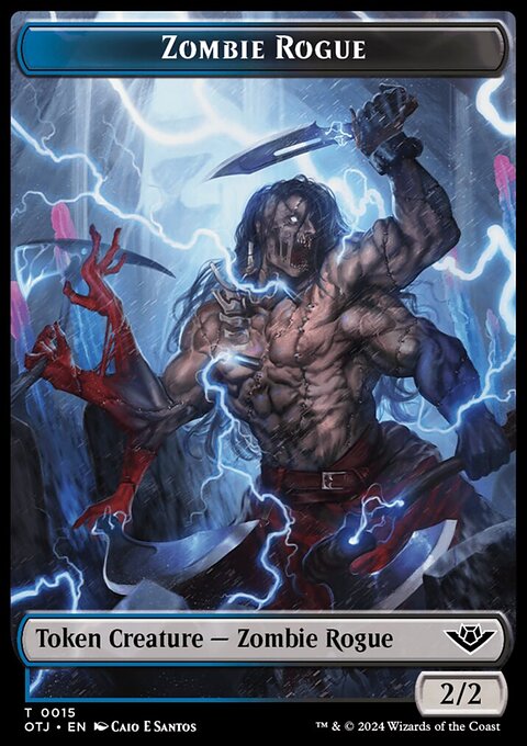 Zombie Rogue Token [Outlaws of Thunder Junction Tokens]