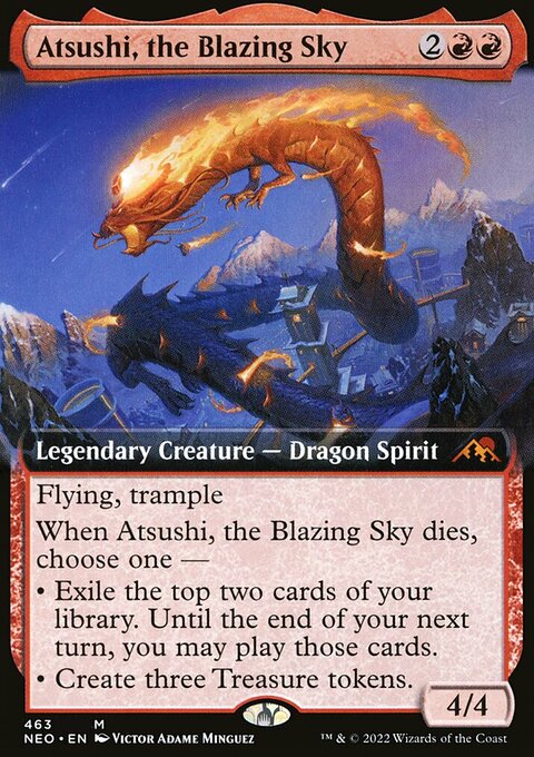 Atsushi, the Blazing Sky (Extended Art) [Kamigawa: Neon Dynasty]