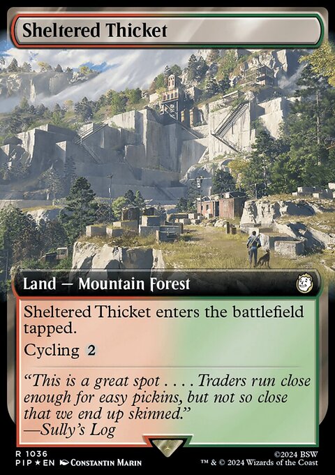 Sheltered Thicket (Extended Art) (Surge Foil) [Fallout]