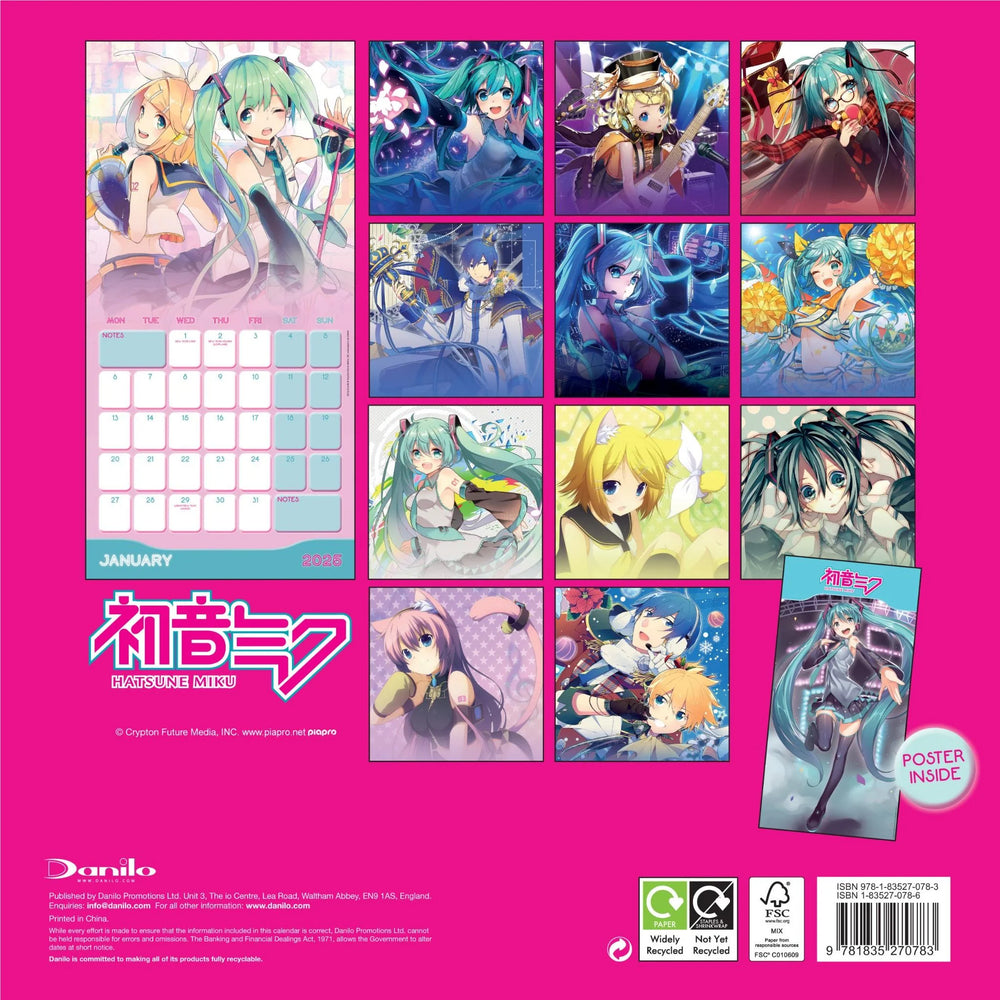 Hatsune Miku - 2025 Square Wall Calendar