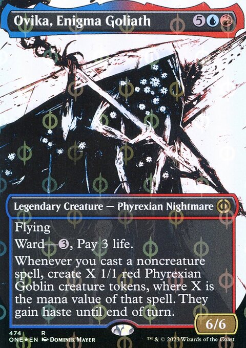 Ovika, Enigma Goliath (Borderless Ichor Step-and-Compleat Foil) [Phyrexia: All Will Be One]