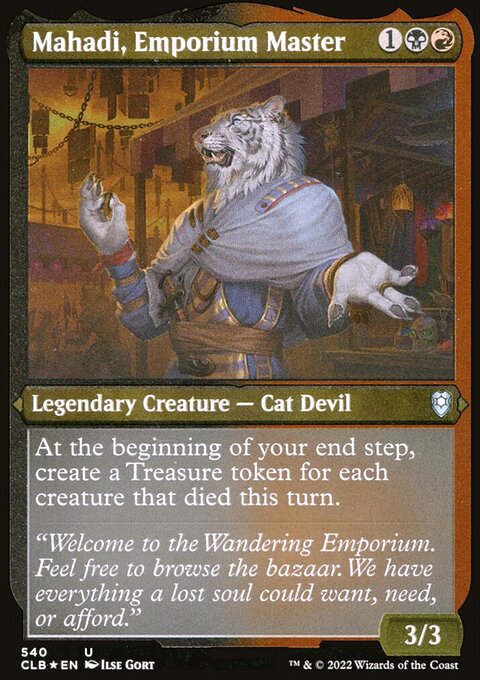 Mahadi, Emporium Master (Foil Etched) [Commander Legends: Battle for Baldur's Gate]