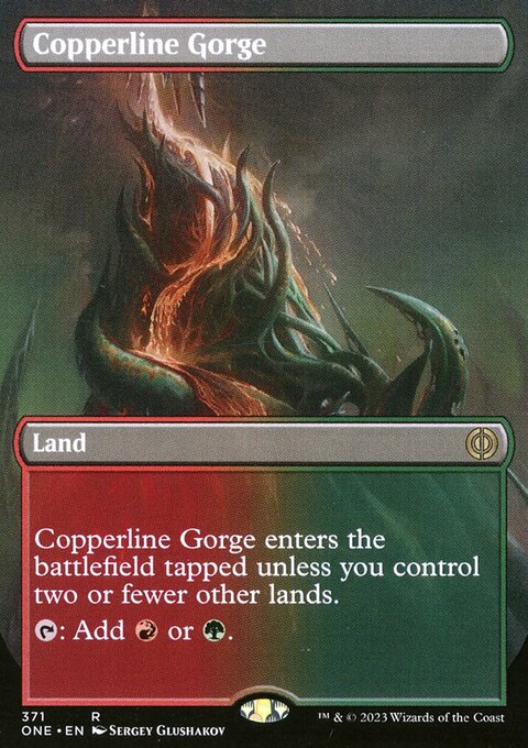 Copperline Gorge (Borderless Alternate Art) [Phyrexia: All Will Be One]