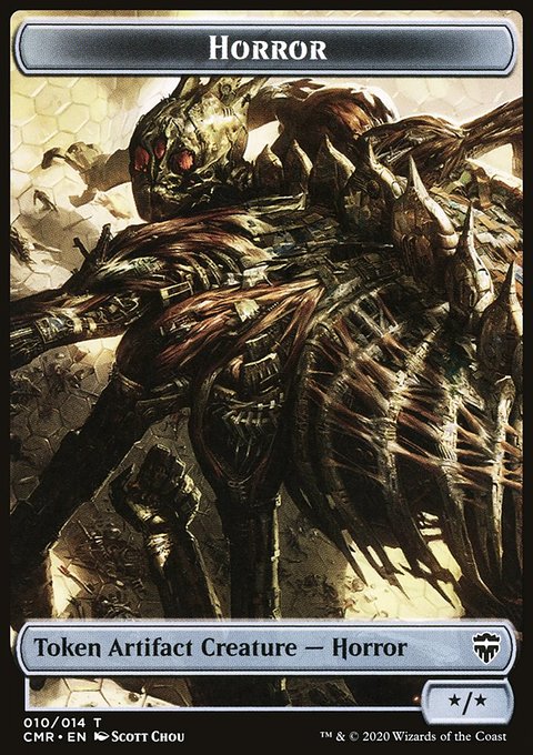 Dragon // Horror Double-Sided Token [Commander Legends Tokens]