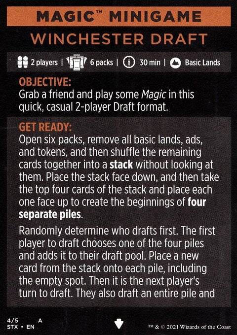 Winchester Draft (Magic Minigame) [Strixhaven: School of Mages Minigame]