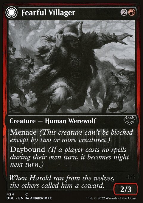 Fearful Villager // Fearsome Werewolf [Innistrad: Double Feature]