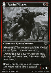 Fearful Villager // Fearsome Werewolf [Innistrad: Double Feature]