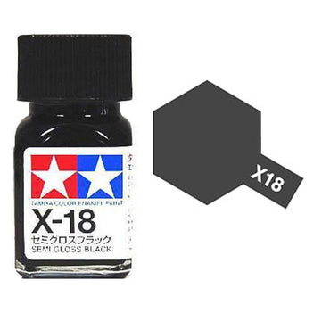 Tamiya X-18 Semi Gloss Black Enamel