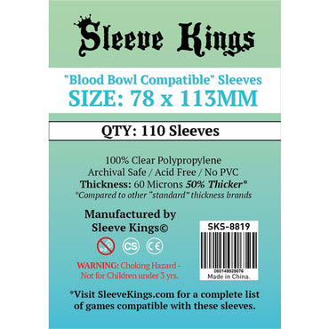 Sleeve Kings - Board Game Sleeves "Blood Bowl Compatible" - 78mm x 113mm - 110 Pack