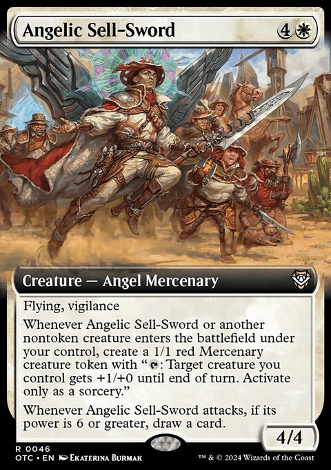 Angelic Sell-Sword (Extended Art) [Outlaws of Thunder Junction Commander]