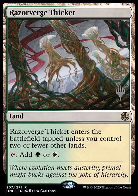Razorverge Thicket [Phyrexia: All Will Be One Prerelease Promos]