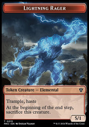 Gold // Lightning Rager Double-Sided Token [Murders at Karlov Manor Commander Tokens]