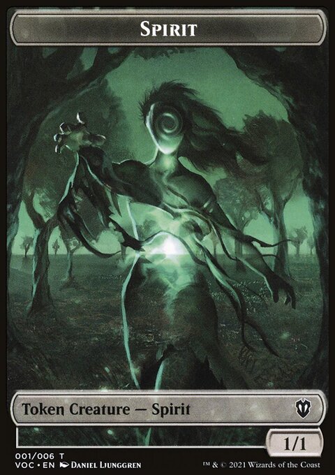 Spirit (001) // Spirit (002) Double-Sided Token [Innistrad: Crimson Vow Commander Tokens]