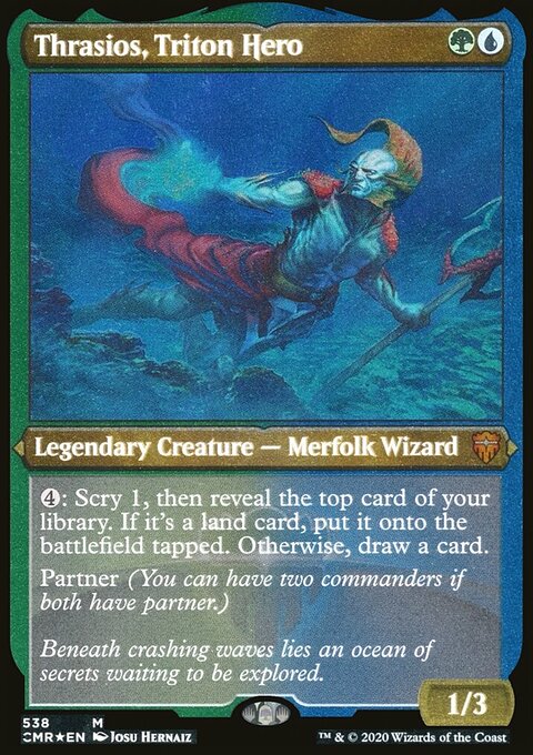 Thrasios, Triton Hero (Etched) [Commander Legends]