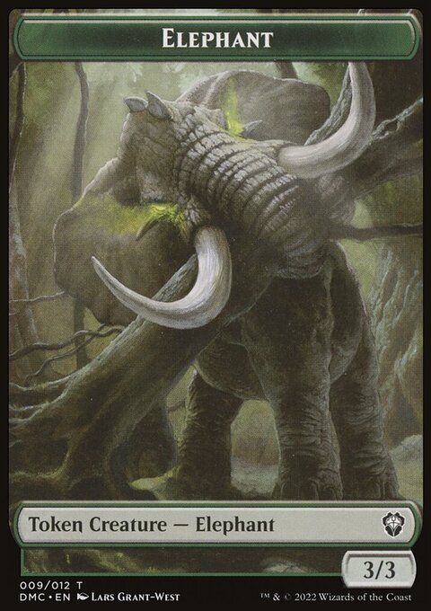 Elephant // Treasure Double-Sided Token [Dominaria United Commander Tokens]