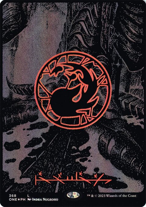 Mountain (368) (Oil Slick Raised Foil) [Phyrexia: All Will Be One]