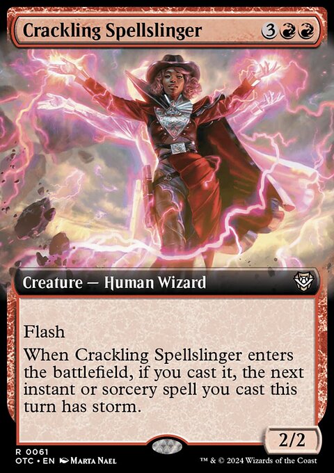 Crackling Spellslinger (Extended Art) [Outlaws of Thunder Junction Commander]