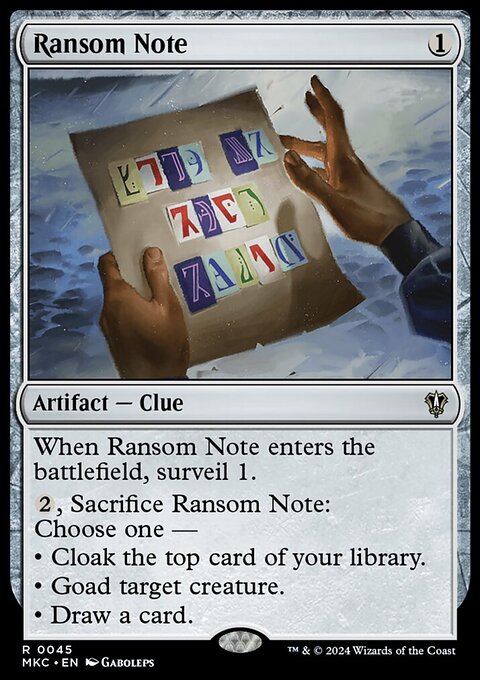 Ransom Note (0045) [Murders at Karlov Manor Commander]