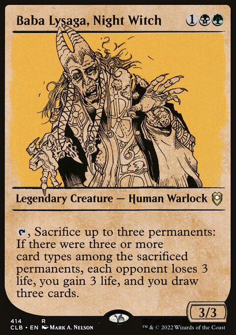 Baba Lysaga, Night Witch (Showcase) [Commander Legends: Battle for Baldur's Gate]