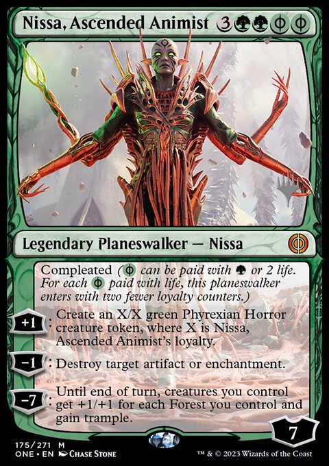 Nissa, Ascended Animist [Phyrexia: All Will Be One Prerelease Promos]