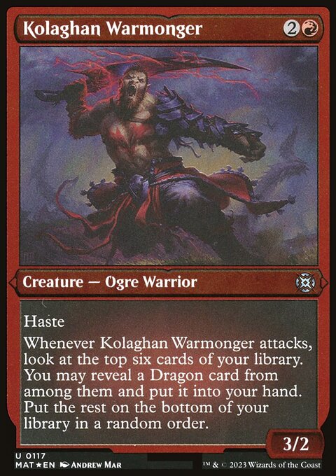 Kolaghan Warmonger (Foil Etched) [March of the Machine: The Aftermath]