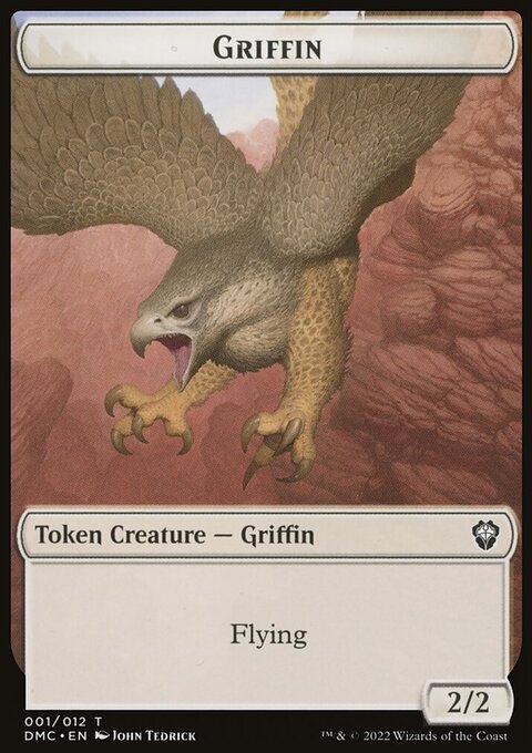 Zombie Knight // Griffin Double-Sided Token [Dominaria United Commander Tokens]