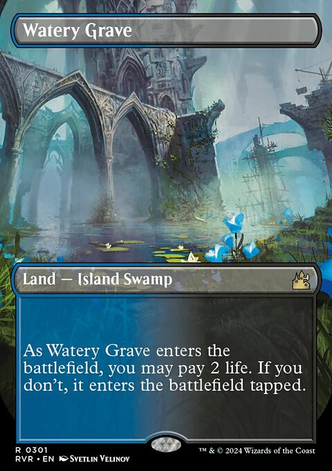 Watery Grave (Borderless) [Ravnica Remastered]